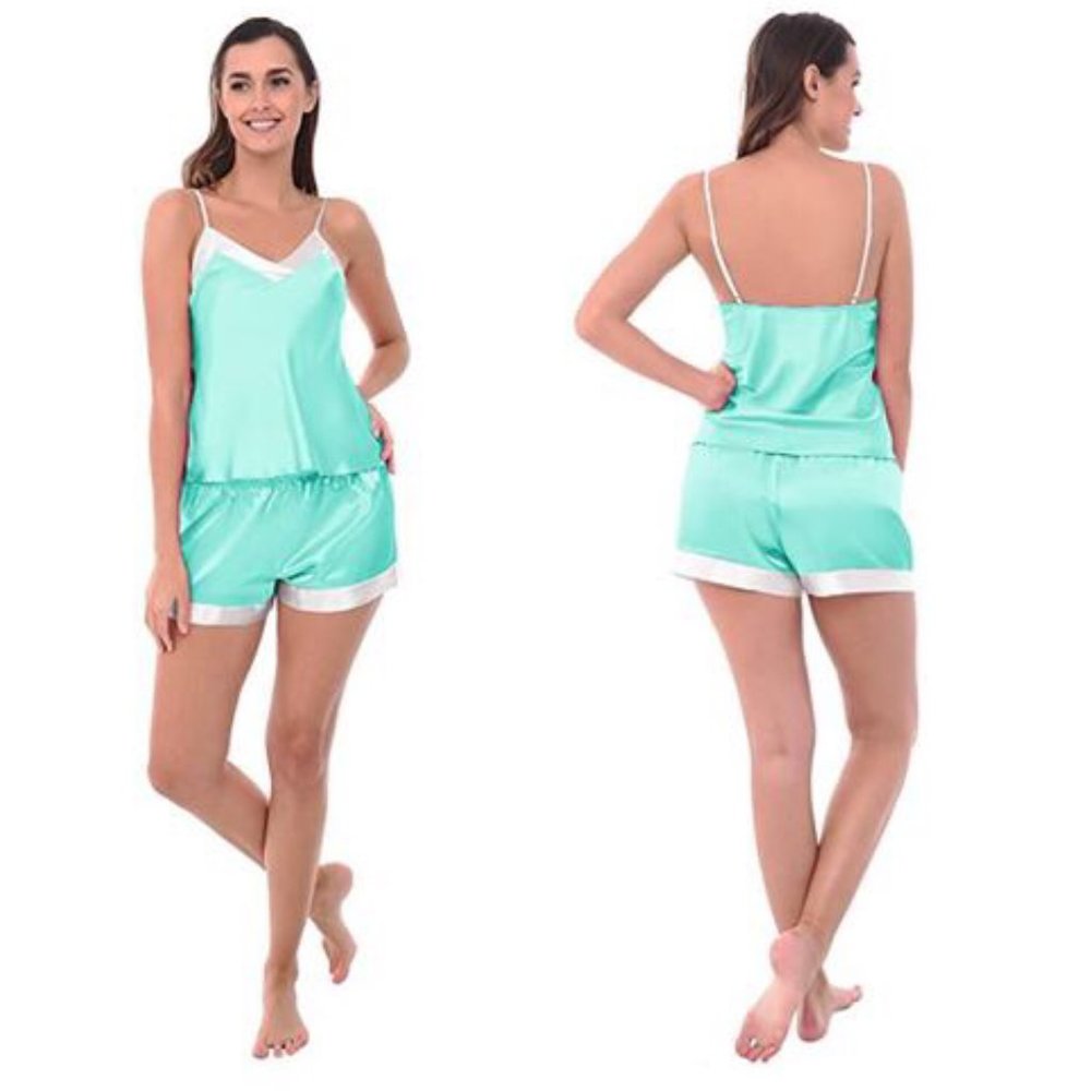 ALEXANDER DEL ROSSA Satin Cami & Shorts Pajama Set - Size M - NWOT